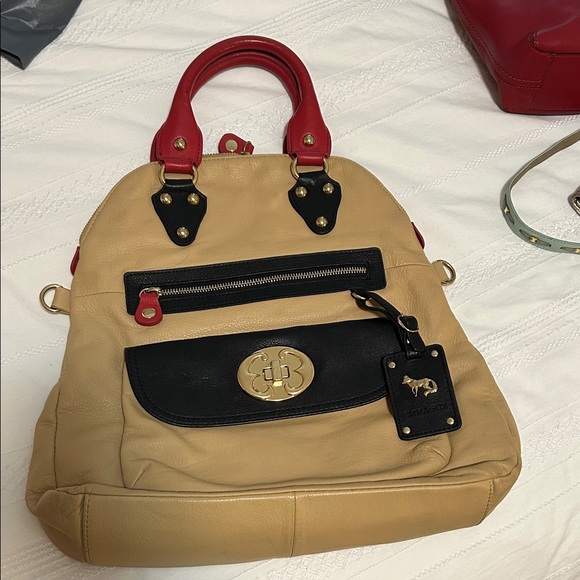 Emma Fox Handbags - Emma Fox Stylish Tan and Red Handbag crossbody